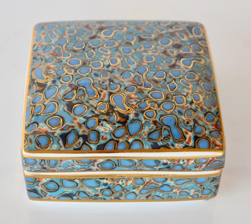 Gold & Blue Multi Colour Square Box With Lid